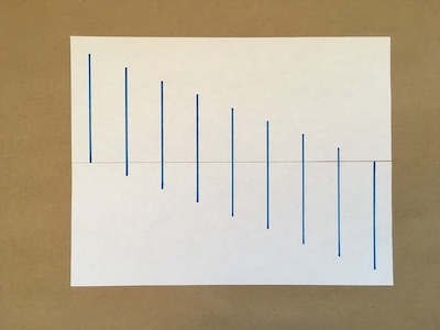Nine lines drawn on a piece of paper