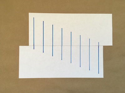 Eight lines drawn on a piece of paper