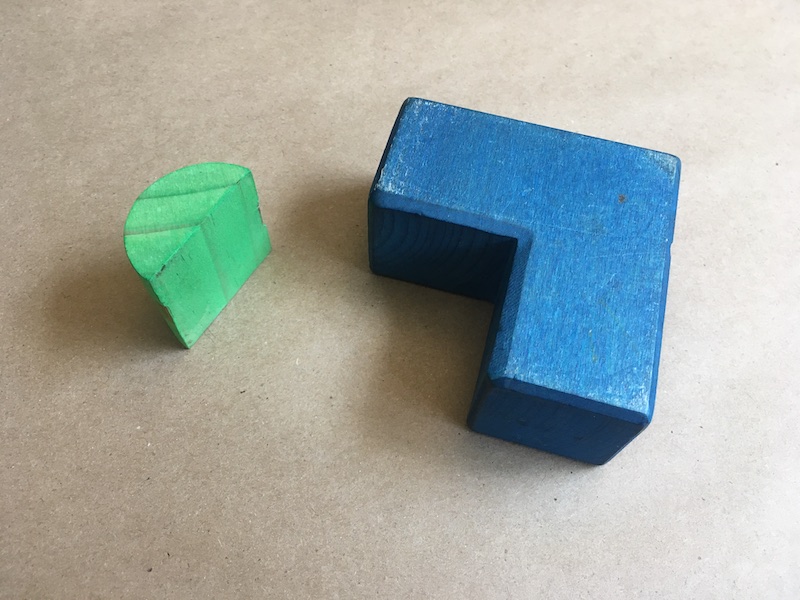 Green block and blue block
