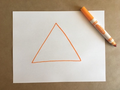 Triangle drawn on a piece of paper