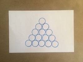 15 circles arranged in a triangle