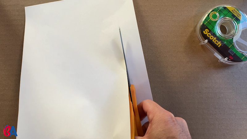 Strip being cut from a piece of paper