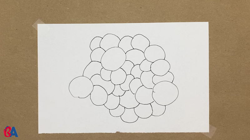 A bunch of circles touching each other