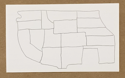 drawing of map on paper