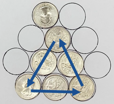 A triangle of coins
